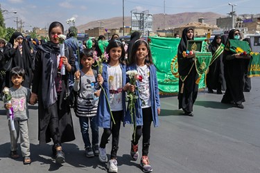 شادپیمایی دختران شیرازی در ولادت حضرت معصومه(س)