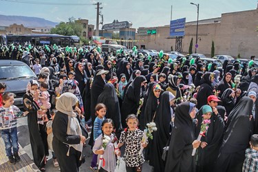 شادپیمایی دختران شیرازی در ولادت حضرت معصومه(س)