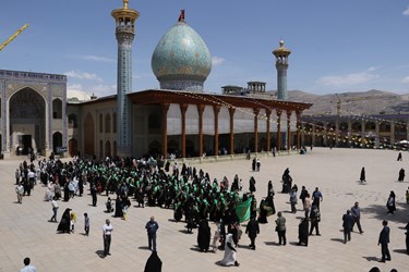 شادپیمایی دختران شیرازی در ولادت حضرت معصومه(س)