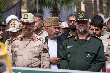 تشییع پیکر مطهر 5 شهید مرزبانی در زاهدان