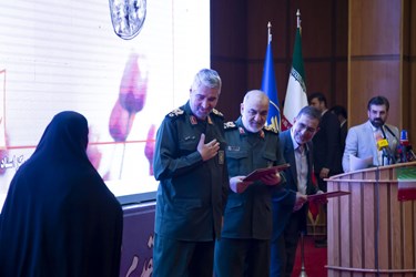  سردار سرلشکر حسین سلامی فرمانده کل سپاه و سردار علی فضلی در مراسم گرامیداشت سالروز آزادسازی خرمشهر