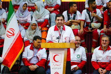 سخنرانی محمد مخبر معاون اول رئیس جمهور در مراسم مانور سازمان امداد و نجات هلال احمر