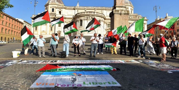 اعتراض مردم ایتالیا به اقدامات تروریستی رژیم صهیونیستی