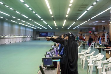مسابقات آزاد تپانچه بانوان گرامیداشت شهید مدافع امنیت سید روح‌الله عجمیان در مجموعه ورزشی آزادی 