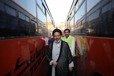 بازدید حجت الاسلام سید عبدالفتاح نواب سرپرست حجاج ایرانی و نماینده بعثه مقام معظم رهبری از نحوه اعزام حجاج ایرانی و حمل و نقل درون شهری مکه