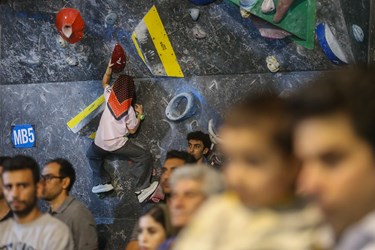 در حاشیه فینال مسابقات سنگنوردی ماده بلدرینگ قهرمانی کشور