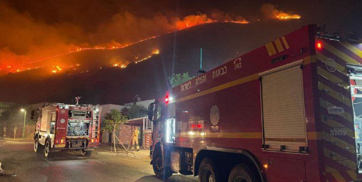 آتش‌سوزی مهیب در اطراف شهرک اسرائیلی «جلبوع»+فیلم
