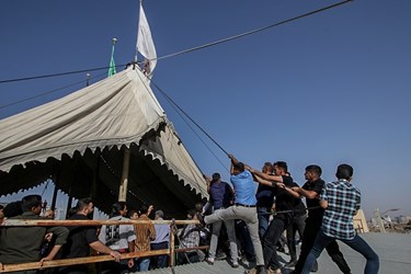 برافراشته شدن خیمه گاه امام حسین (ع) در زرقان 