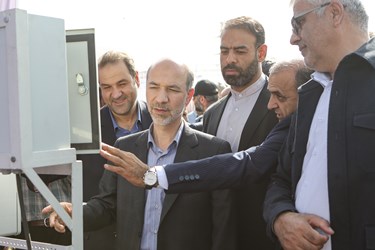 آیین افتتاح و بهره برداری بخشی از طرح جامع آبرسانی تهران (قمربنی هاشم) توسط علی‌اکبر محرابیان، وزیر نیرو