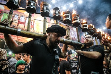 مشعل ‎گردانی شب تاسوعا دولت آباد