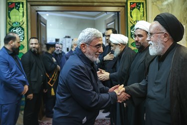 سردار اسماعیل قاآنی فرمانده نیروی قدس سپاه در مجلس ترحیم آیت‌الله حاج شیخ یدالله رحیمیان