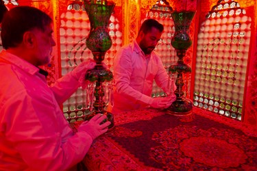 آئین غبار روبی ضریح امامزاده صالح(ع) توسط اصحاب رسانه