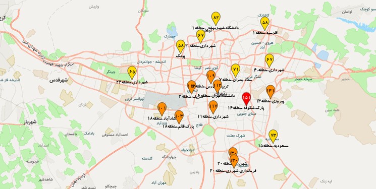 کیفیت هوای تهران قابل قبول است