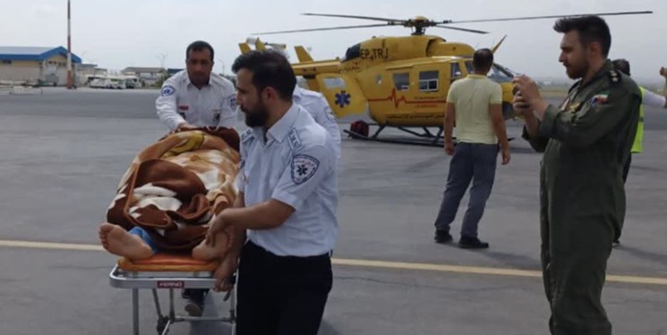 امدادرسانی هوایی توسط بالگرد اورژانس در گلستان