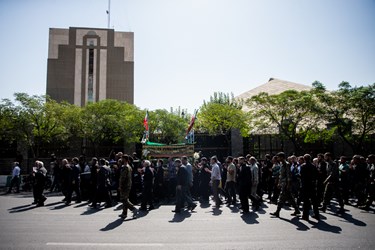 مراسم تشییع و خاکسپاری شهید گمنام در خانه مداحان تهران 