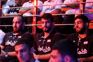 حسن یزدانی عضو تیم ملی کشتی در آیین افتتاحیه ساختمان جدید فدراسیون کشتی