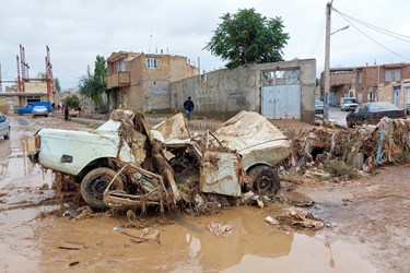 بارش شدید باران و تگرگ و خسارت به مناطق شهری و روستایی شهرستان اهر