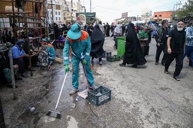 خدمت رسانی پاکبانان شهرداری در نجف و کربلا