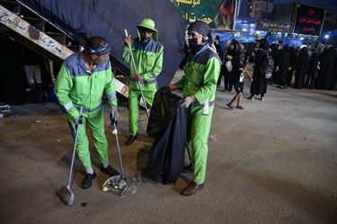 خدمت رسانی پاکبانان شهرداری در نجف و کربلا