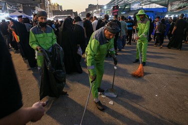 خدمت رسانی پاکبانان شهرداری در نجف و کربلا