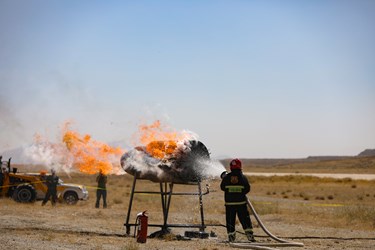 «مانور طرح عملیات اضطراری» در فرودگاه همدان