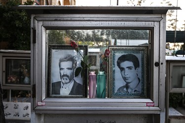 قاب عکس شهیدان در مزار شهدا -قطعه 24 بهشت زهرا(س)