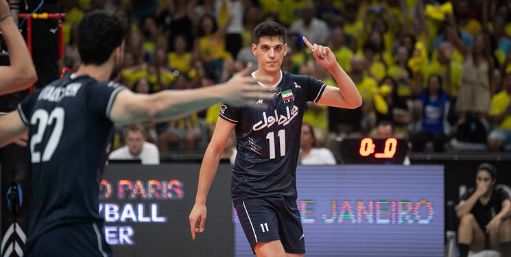 والیبال انتخابی المپیک| کاظمی و نصری امتیازآورترین بازیکنان ایران در دیدار برابر برزیل