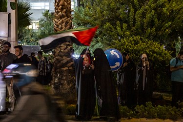 خوشحالی  مردمی تهران در میدان فلسطین  در حمایت از پیروزی مردم فلسطین