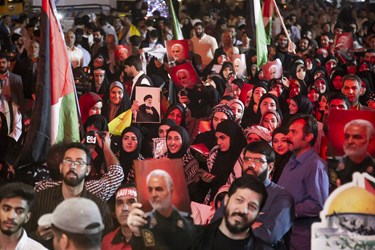 تجمع مردمی تهران در میدان فلسطین  در حمایت از پیروزی مردم فلسطین