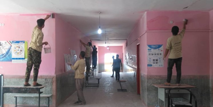 بازسازی مدارس فرسوده کهگیلویه به همت گروه‌‌های جهادی
