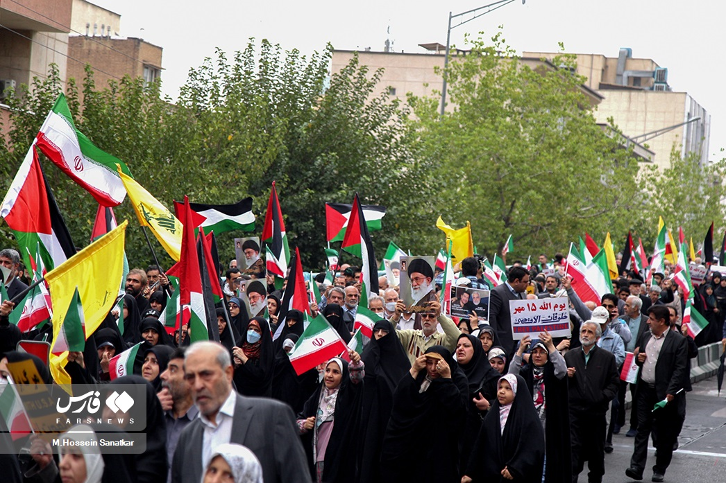 راهپیمایی ایرانیان در حمایت از مردم فلسطین و محکومیت جنایت صهیونیست‌ها