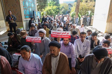 اجتماع روحانیون و طلاب حوزه علمیه اصفهان در حمایت از مبارزین و مردم مظلوم فلسطین