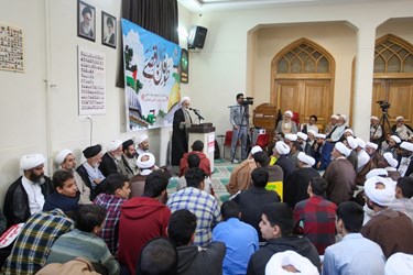 اجتماع روحانیون و طلاب حوزه علمیه اصفهان در حمایت از مبارزین و مردم مظلوم فلسطین