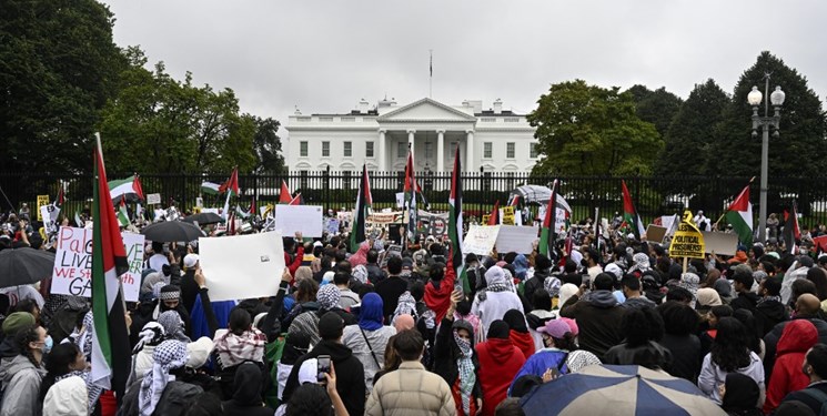 تظاهرات حامیان فلسطین در پایتخت آمریکا+فیلم