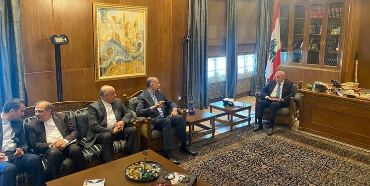 دیدار امیرعبداللهیان با رئیس پارلمان لبنان و رایزنی درباره غزه