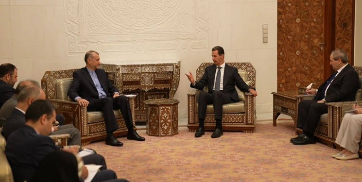 بشار اسد در دیدار امیرعبداللهیان: صهیونیست‌ها می‌خواهند پیروزی اخیر فلسطین را به عقب برگردانند