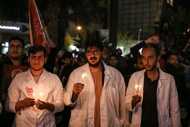 تجمع تهرانی هادر اعتراض به حمله صهیونیستها به بیمارستان غزه