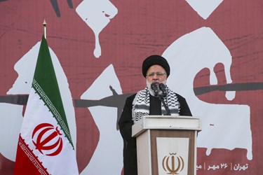 سخنرانی سید ابراهیم رئیسی رئیس جمهور در تجمع محکومیت بمباران بیمارستان غزه در تهران