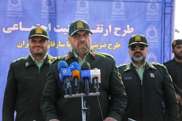سخنرانی سردارحمید هداوند فرمانده  انتظامی البرز در نمایشگاه دستاوردهای پلیس البرز