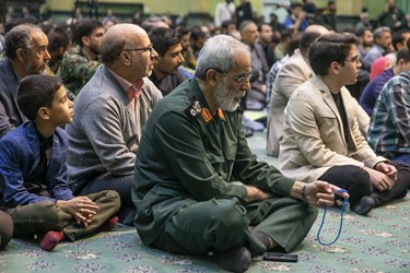  حضور سردارحسین نجات  جانشین فرمانده قرارگاه ثارالله درمراسم  اولین سالگرد شهادت آرمان علی‌وردی