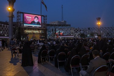 پخش زنده سخنرانی دبیرکل حزب الله لبنان در میدان امام حسین