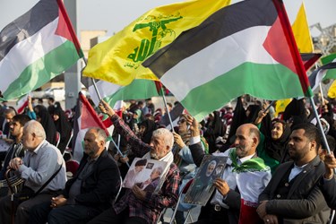 پخش زنده سخنرانی دبیرکل حزب الله لبنان در میدان امام حسین