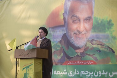 پخش زنده سخنرانی دبیرکل حزب الله لبنان در میدان امام حسین