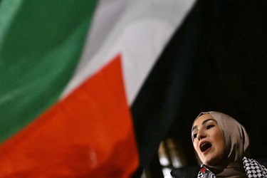 اجتماع حمایت از مردم غزه مقابل پارلمان انگلیس