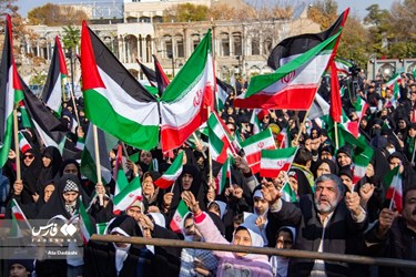 تظاهرات حاشدة في عموم ايران دعما لأهالي غزة المظلومين