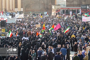 تظاهرات حاشدة في عموم ايران دعما لأهالي غزة المظلومين