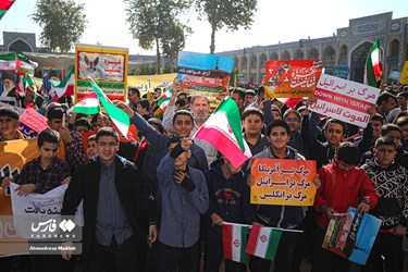 تظاهرات حاشدة في عموم ايران دعما لأهالي غزة المظلومين