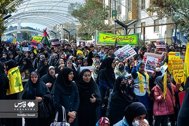 تظاهرات حاشدة في عموم ايران دعما لأهالي غزة المظلومين
