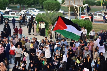 اجتماع بزرگ مردم آبادان حمایت از کودکان فسطین