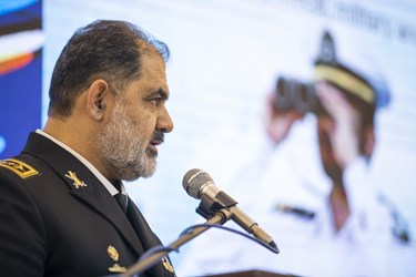  سخنرانی امیر دریادار شهرام ایرانی فرمانده نیروی دریایی ارتش در دیدار وابستگان خارجی نظامی 
